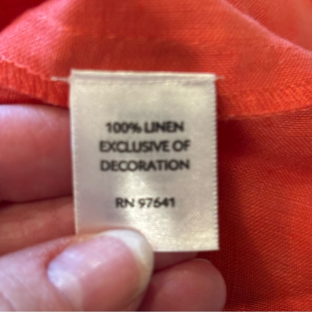 J. Jill Linen Short Sleeve Shirtdress, size 12, Relaxed Comfy Beachy Embroidered - Picture 8 of 12